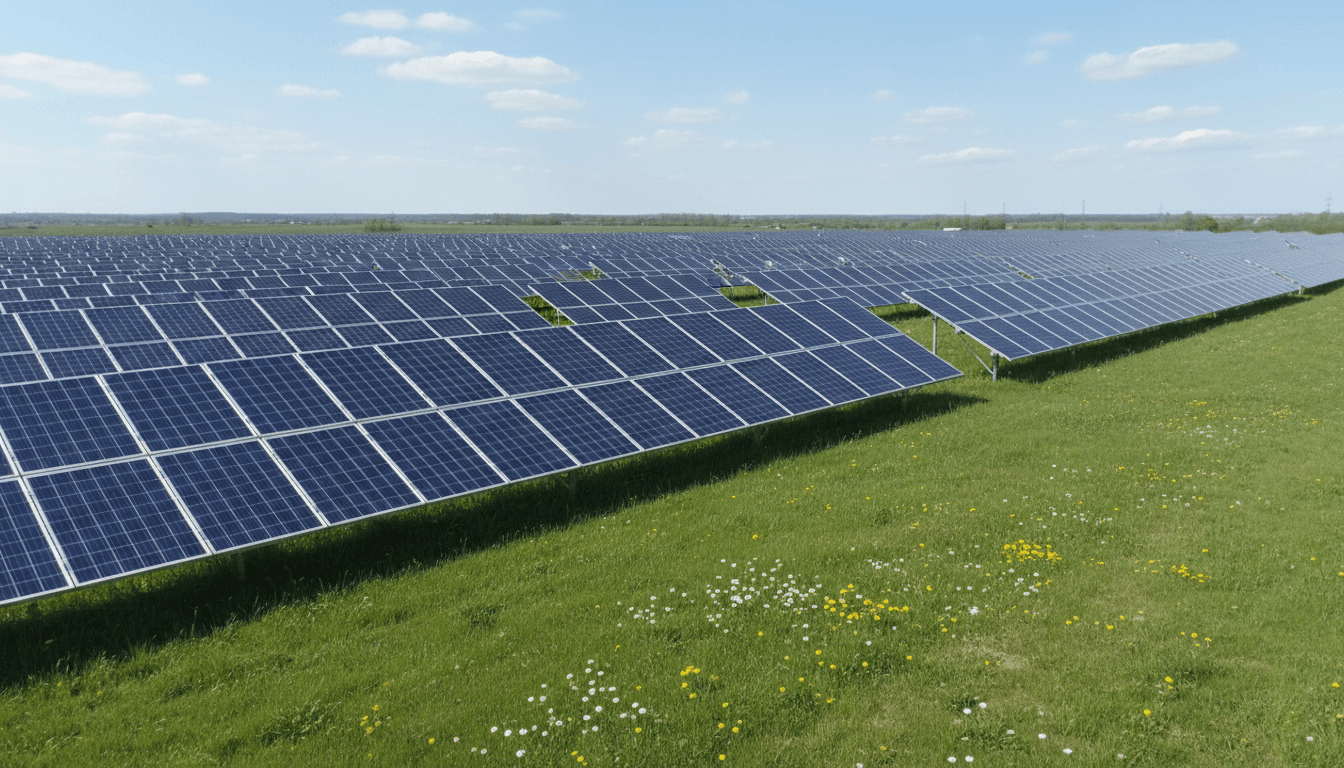 PV-KG-Beteiligung als Steuermodell – Solarpark im Frühling